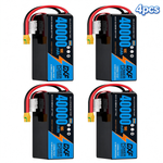DXF 6S 22.2V 46000mAh 10C Soft Case LiPo Battery with 8AWG Wire for Toy Cars, Boats, UAVs & Drones (1-6 Pack)