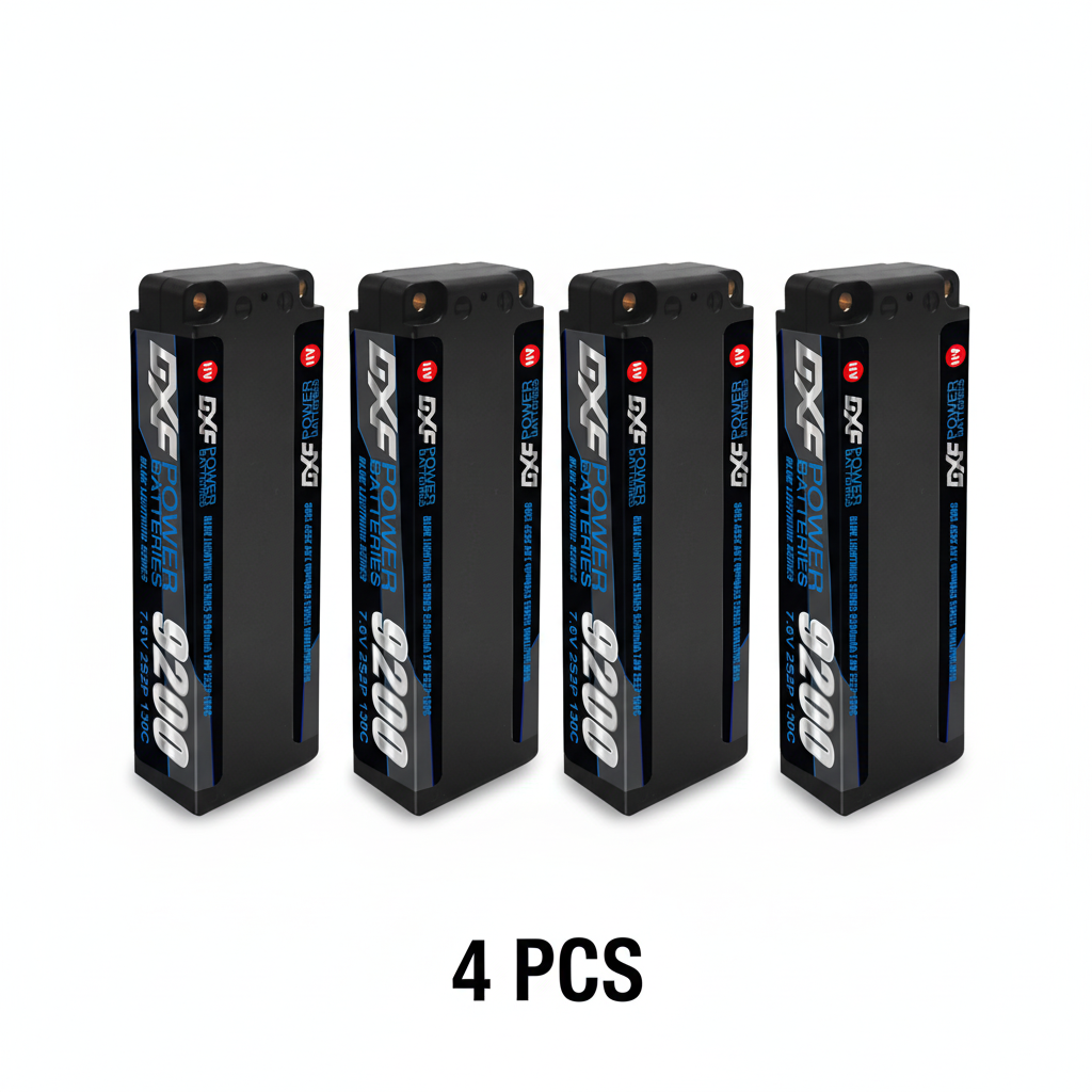 DXF 2S 7.6V Lipo Battery 130C 9200mAh Hardcase with 5mm Bullet to Deans Plug for RC 1/8 Vehicles Car Truck Tank Truggy Competition Racing Hobby