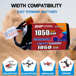 DXF 4S 14.8V 1050mAh 150C LiPo Battery for FPV Micro Drones (PH2.0 / JST / XT30 / SM / XT60 / EC5 / XT90 Options)