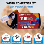 DXF 4S 14.8V 1100mAh 140C LiPo Battery for FPV Micro Drones (PH2.0 / JST / XT30 / SM / XT60 / EC5 / XT90 Options)