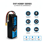 DXF 3S 11.1V 4200mAh 100C Softcase LiPo Battery with XT60 & 12AWG Wire for RC Boats, Cars, Toy Cars & Aircraft Models FPV (1-6 Pack)