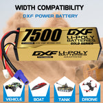 DXF LiPo Battery 3S HV 11.4V 7500mAh 150C Graphene Hardcase Gold with EC5 / T / TRX / XT60 / XT90 / XT150 / Q8s Plug for RC 1/8 1/10 Buggy Truck Car Off-Road Drone