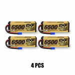 DXF Gold Series 4S 14.8V 6500mAh 100C Graphene Hardcase LiPo Battery with EC5 & 10AWG Wire (1-6 Pack)
