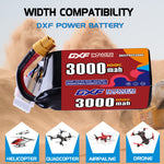 DXF 6S 22.2V 3000mAh 100C LiPo Battery for FPV Micro Drones (PH2.0 / JST / XT30 / SM / XT60 / EC5 / XT90 Options)