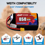 DXF 3S 11.4V 850mAh 120C LiPo Battery for FPV Micro Drones (PH2.0 / JST / XT30 / SM / XT60 / EC5 / XT90 Options)