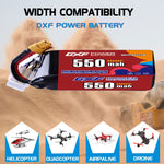 DXF 6S 22.8V 550mAh 100C LiPo Battery for FPV Micro Drones (PH2.0 / JST / XT30 / SM / XT60 / EC5 / XT90 Options)