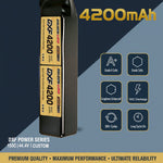 DXF Lipo Battery 12S 44.4V 4200mAh 150C GoldSeries Graphene Softcase with EC5 / T / TRX / XT60 / XT90 / XT150 / Q8s Plug for RC 1/8 1/10 Buggy Truck Car Off-Road Drone