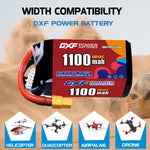 DXF 5S 18.5V 1100mAh 120C LiPo Battery for FPV Micro Drones (PH2.0 / JST / XT30 / SM / XT60 / EC5 / XT90 Options)