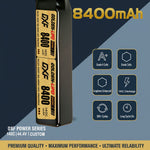 DXF Lipo Battery 12S 44.4V 8400mAh 140C GoldSeries Graphene Softcase with EC5 / T / TRX / XT60 / XT90 / XT150 / Q8s Plug for RC 1/8 1/10 Buggy Truck Car Off-Road Drone