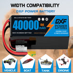 DXF SEMI-SOLID 14S 53.9V 40000mAh 15C Soft Case LiPo Battery with 8AWG Wire for Toy Cars, Boats, UAVs & Drones (1-6 Pack)