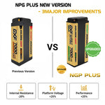 DXF 2S HV 7.6V 7000mAh 150C GOLDEN NGP PLUS Middle-Size Graphene LiPo Hardcase Battery with 12AWG 5mm Bullet to Deans Plug for 1/8 1/10 RC Car Truck Boat Drone (1-6 Pack Available)