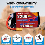 DXF 5S 18.5V 2200mAh 120C LiPo Battery for FPV Micro Drones (PH2.0 / JST / XT30 / SM / XT60 / EC5 / XT90 Options)