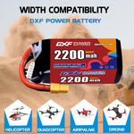 DXF LiPo Battery 5S 18.5V 2200mAh 110C with PH2.0 / JST / XT30 / SM / XT60 / EC5 / XT90 for FPV Drone Whoop Micro Racing