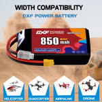 DXF 3S 11.1V 850mAh 80C LiPo Battery for FPV Micro Drones (PH2.0 / JST / XT30 / SM / XT60 / EC5 / XT90 Options)