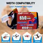 DXF 4S 15.2V 650mAh 150C LiPo Battery for FPV Micro Drones (PH2.0 / JST / XT30 / SM / XT60 / EC5 / XT90 Options)