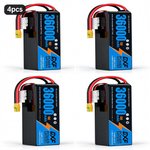 DXF SEMI-SOLID 14S 53.9V 36000mAh 15C Soft Case LiPo Battery with 8AWG Wire for Toy Cars, Boats, UAVs & Drones (1-6 Pack)
