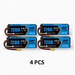 DXF 3S 11.1V 7200mAh 80C Hardcase LiPo Battery with 10AWG XT90 for 1/8 1/10 RC Cars, Trucks, Buggies (1-6 Pack Available)