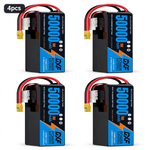 DXF SEMI-SOLID 14S 53.9V 50000mAh 15C Soft Case LiPo Battery with 8AWG Wire for Toy Cars, Boats, UAVs & Drones (1-6 Pack)