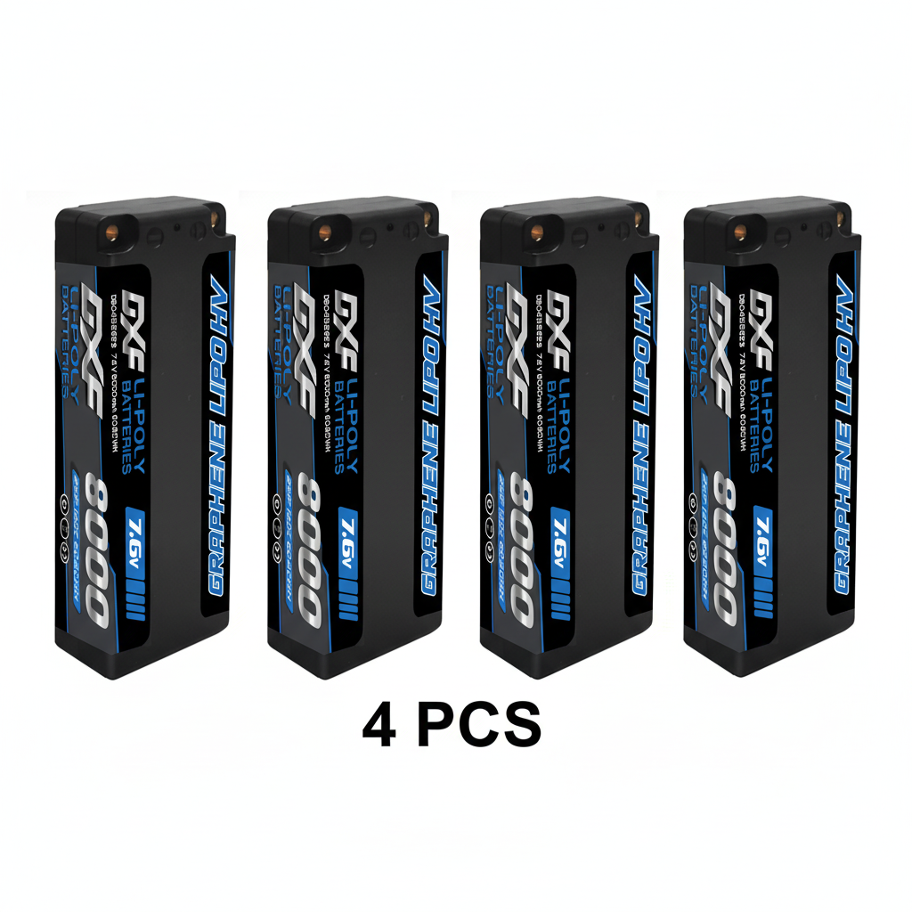 DXF 2S 7.6V Lipo Battery 140C 8000mAh Hardcase with 5mm Bullet to Deans Plug for RC 1/8 Vehicles Car Truck Tank Truggy Competition Racing Hobby