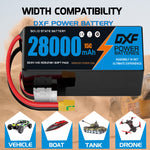 DXF SEMI-SOLID 14S 53.9V 28000mAh 15C Soft Case LiPo Battery with 8AWG Wire for Toy Cars, Boats, UAVs & Drones (1-6 Pack)