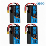 DXF SEMI-SOLID 12S 44.4V 16000mAh 15C Soft Case LiPo Battery with 8AWG Wire for Toy Cars, Boats, UAVs & Drones (1-6 Pack)