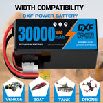 DXF LiPo Battery 6S 22.2V 30000mAh 100C Graphene Softcase Blue with EC5 / T / TRX / XT60 / XT90 / XT150 / Q8s Plug for RC 1/8 1/10 Buggy Truck Car Off-Road Drone