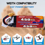 DXF LiPo Battery 6S HV 22.8V 450mAh 80C with PH2.0 / JST / XT30 / SM / XT60 / EC5 / XT90 for FPV Drone Whoop Micro Racing
