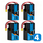 DXF SEMI-SOLID 14S 51.8V 30000mAh 5C Soft Case LiPo Battery with 8AWG Wire for Toy Cars, Boats, UAVs & Drones (1-6 Pack)