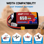 DXF 3S 11.4V 650mAh 150C LiPo Battery for FPV Micro Drones (PH2.0 / JST / XT30 / SM / XT60 / EC5 / XT90 Options)