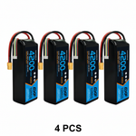 DXF 4S 14.8V 4200mAh 100C Graphene Soft Case LiPo Battery with XT60 Plug for Drones, Airplanes, Boats & RC Cars (2, 4, 6 Pack Available)
