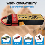 DXF Lipo Battery 2S HV 7.6V 7500mAh 150C GoldSeries Graphene Softcase with EC5 / T / TRX / XT60 / XT90 / XT150 / Q8s Plug for RC 1/8 1/10 Buggy Truck Car Off-Road Drone