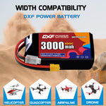 DXF 3S 11.1V 3000mAh 100C LiPo Battery for FPV Micro Drones (PH2.0 / JST / XT30 / SM / XT60 / EC5 / XT90 Options)