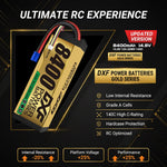 DXF 4S 14.8V 8400mAh 140C Graphene Hardcase LiPo Battery with EC5 & 10AWG Wire (1-6 Pack)