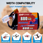 DXF 4S 15.2V 880mAh 150C LiPo Battery for FPV Micro Drones (PH2.0 / JST / XT30 / SM / XT60 / EC5 / XT90 Options)