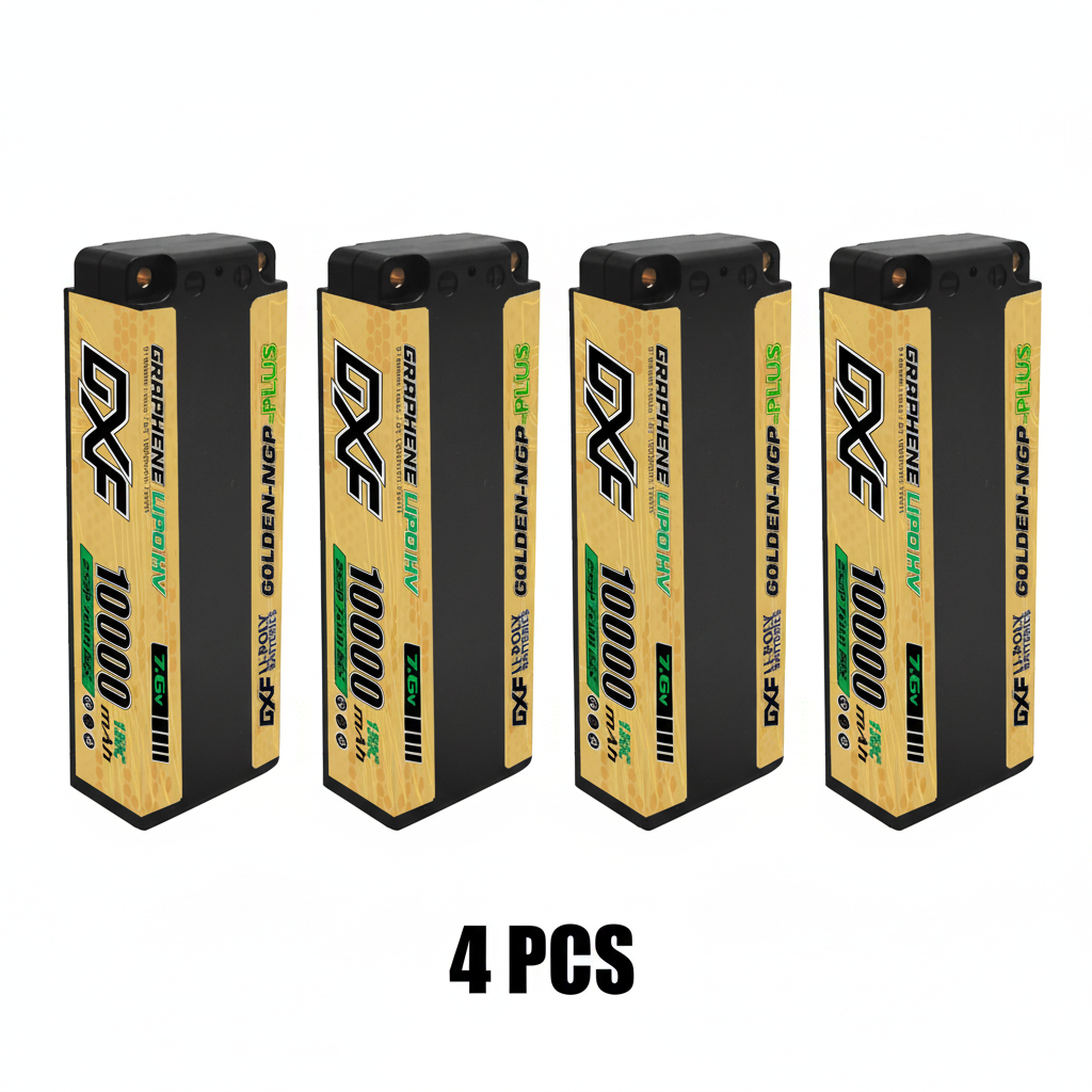 DXF 5mm 2S 10000mAh 7.6V 150C GOLDEN-NGP PLUS EFRA Certificate High Capacity Hardcase LiPo Battery with XT90 Plug for 1:8 Scale RC Car, Multi-Rotor RC Airplane, RC Helicopter, RC Boat