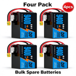 DXF 6S 22.8V 9400mAh 100C Soft Case LiPo Battery with 10AWG Wire for Toy Cars, Boats, UAVs & Drones (1-6 Pack)