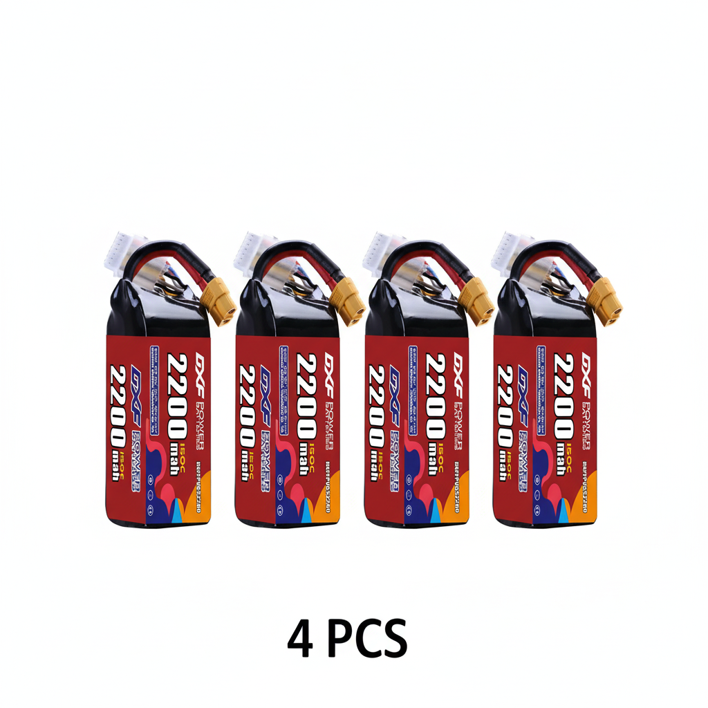 DXF 6S 22.2V 2200mAh 150C Graphene Softcase LiPo Battery with XT60 & 12AWG Wire (1-6 Pack)