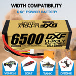 DXF LiPo Battery 4S 14.8V 6500mAh 100C Graphene Hardcase Gold with EC5 / T / TRX / XT60 / XT90 / XT150 / Q8s Plug for RC 1/8 1/10 Buggy Truck Car Off-Road Drone