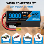 DXF 6S 22.2V 9000mAh 100C Soft Case LiPo Battery with 10AWG Wire for Toy Cars, Boats, UAVs & Drones (1-6 Pack)