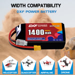 DXF 3S 11.1V 1550mAh 150C LiPo Battery for FPV Micro Drones (PH2.0 / JST / XT30 / SM / XT60 / EC5 / XT90 Options)