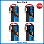 DXF 6S 22.8V 10000mAh 100C Soft Case LiHV Battery with 8AWG Wire for Toy Cars, Boats, UAVs & Drones (1-6 Pack)