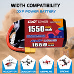 DXF 5S 18.5V 1550mAh 100C LiPo Battery for FPV Micro Drones (PH2.0 / JST / XT30 / SM / XT60 / EC5 / XT90 Options)