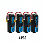 DXF 4S 14.8V 10000mAh 100C Graphene Softcase LiPo Battery with XT90 & 10AWG Wire (1-6 Pack)
