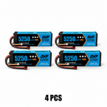 DXF 3S 11.1V 5250mAh 140C Graphene Hardcase LiPo Battery with Deans T-Plug & 10AWG Wire (1-6 Pack)
