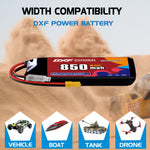 DXF LiPo Battery 3S HV 11.4V 850mAh 60C with PH2.0 / JST / XT30 / SM / XT60 / EC5 / XT90 for FPV Drone Whoop Micro Racing