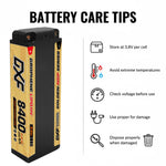 DXF 5mm 2S 8400mAh 7.6V 140C EFRA Certified GOLDEN-NGP HardCase LiPo Battery with Deans Plug for 1:8 RC Car, Multirotor, Airplane, Helicopter, Boat (1-6 Pack Available)