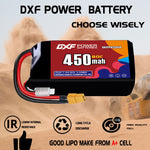 DXF 2S 7.4V 450mAh 80C LiPo Battery for FPV Micro Drones (PH2.0 / JST / XT30 / SM / XT60 / EC5 / XT90 Options)