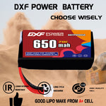 DXF LiPo Battery 4S 14.8V 650mAh 70C with PH2.0 / JST / XT30 / SM / XT60 / EC5 / XT90 for FPV Drone Whoop Micro Racing