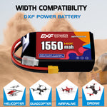 DXF 3S 11.1V 1550mAh 140C LiPo Battery for FPV Micro Drones (PH2.0 / JST / XT30 / SM / XT60 / EC5 / XT90 Options)