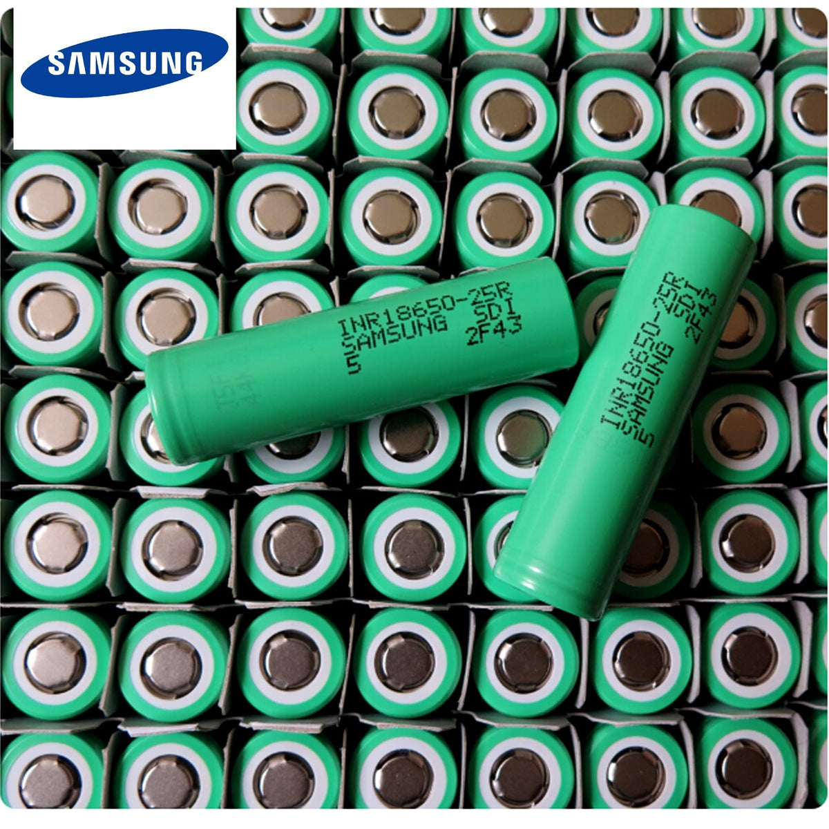 Samsung INR18650-25R 2500mAh 20A Li-ion Battery for Power Tools, Flashlights & DIY Battery Packs (1-100 PCS)